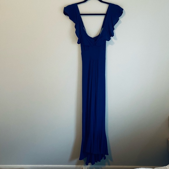 Anthropologie Maxi Ruffle Dress by Larke Belle in deep blue - Picture 5 of 7